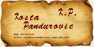 Kosta Pandurović vizit kartica
